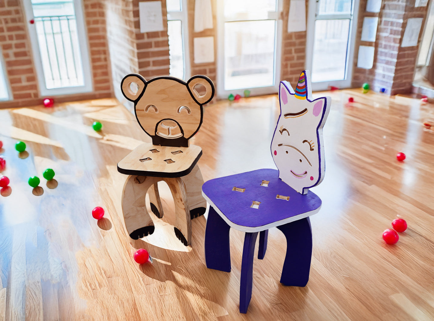 Sillas Infantiles de Madera Personalizadas - Diseño Único y Divertido